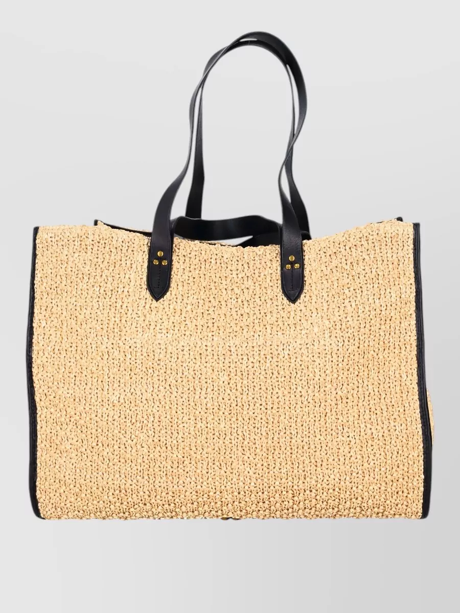 Jérôme Dreyfuss Leather Raffia Beach Bag