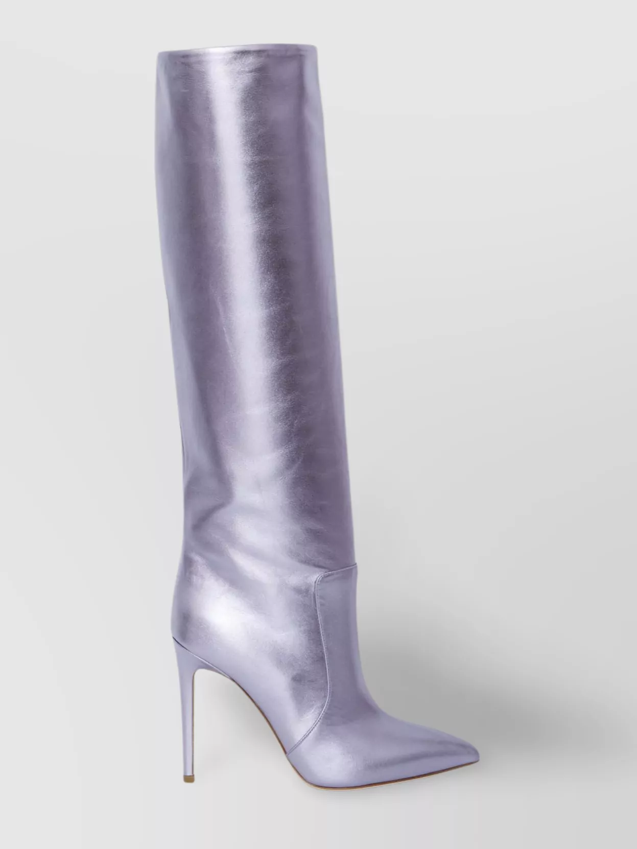 Paris Texas Metallic Leather Knee-High Boots With Stiletto Heel
