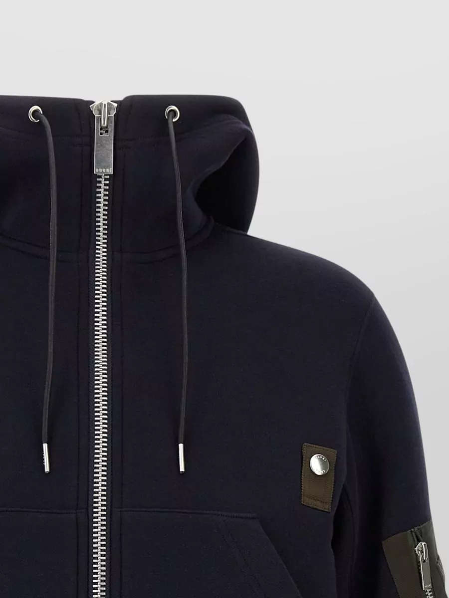 Sacai Cotton Blend Hooded Bomber Jacket