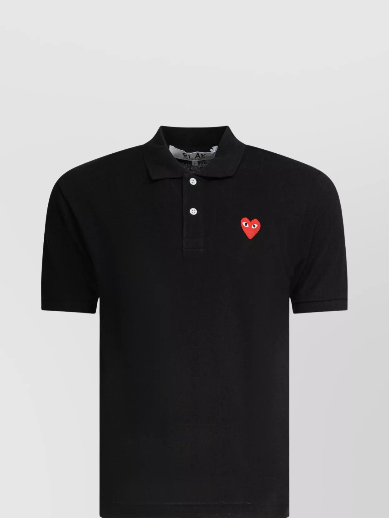 Comme Des Garçons Play Red Emblem Button-Down Polo Shirt