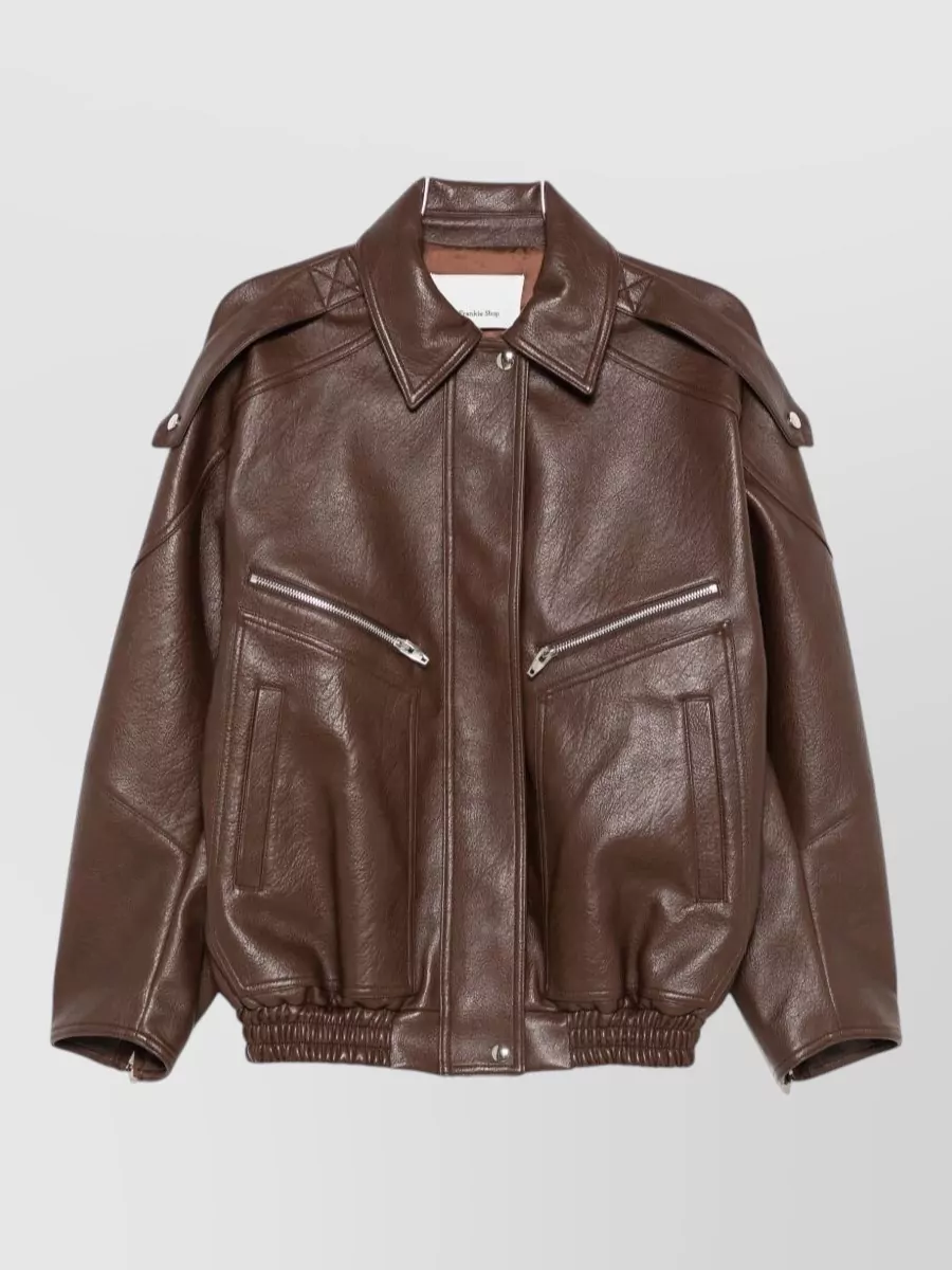 The Frankie Shop faux leather oversized bomber jacket