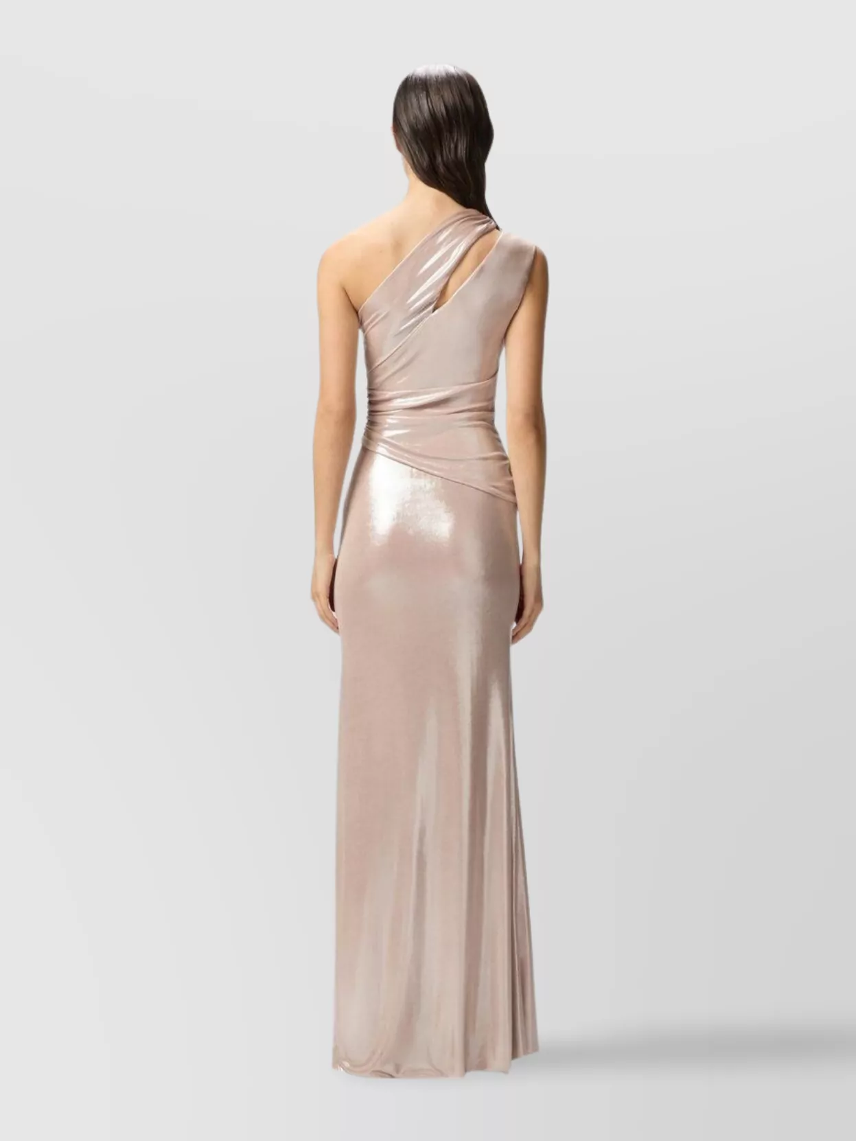 Pinko One-shoulder Maxi Dress In Pink