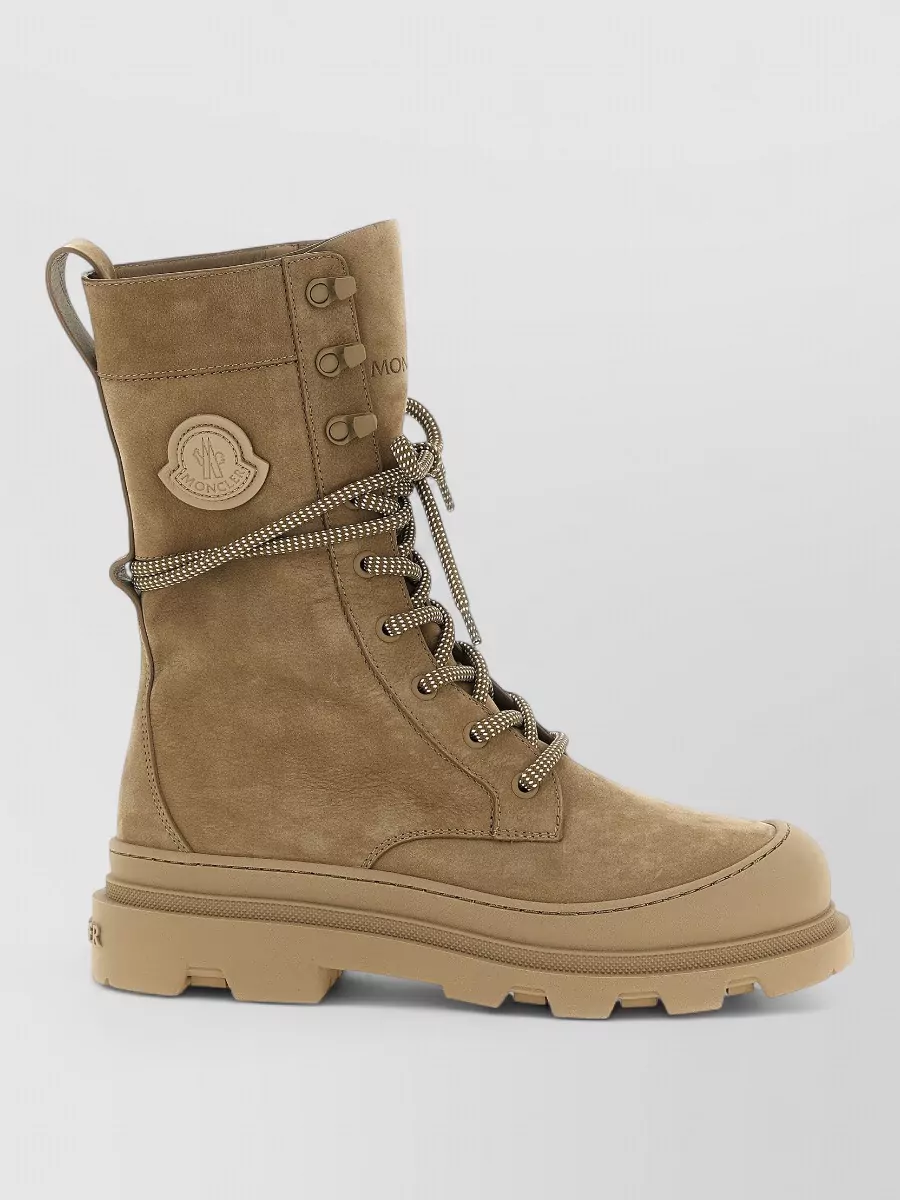 Moncler Suede lace-up ankle boots
