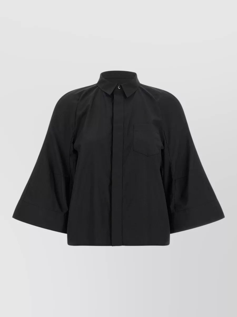 Sacai cropped poplin shirt jacket