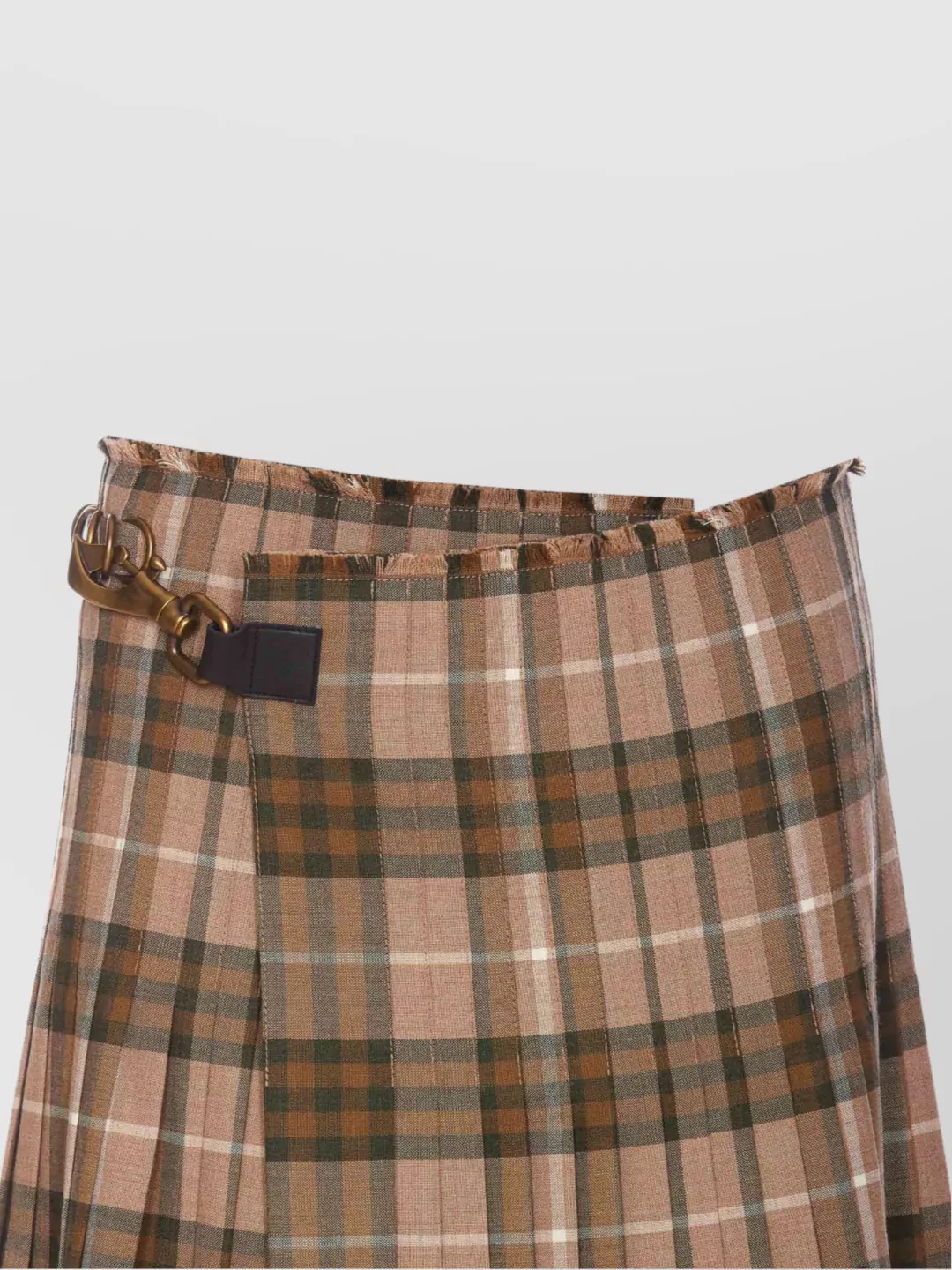 Burberry Check Pattern Pleated Midi Skirt