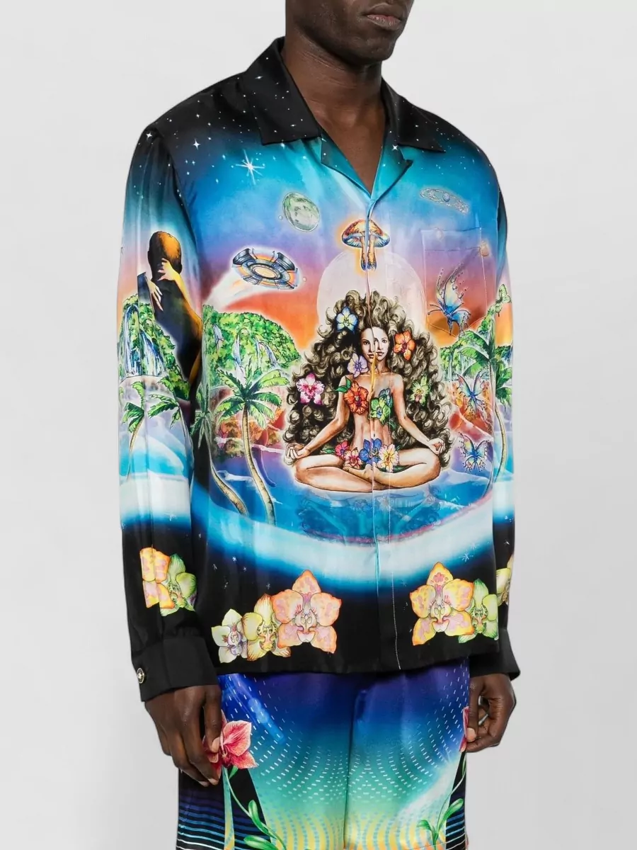 Casablanca Printed Cuban Collar Shirt