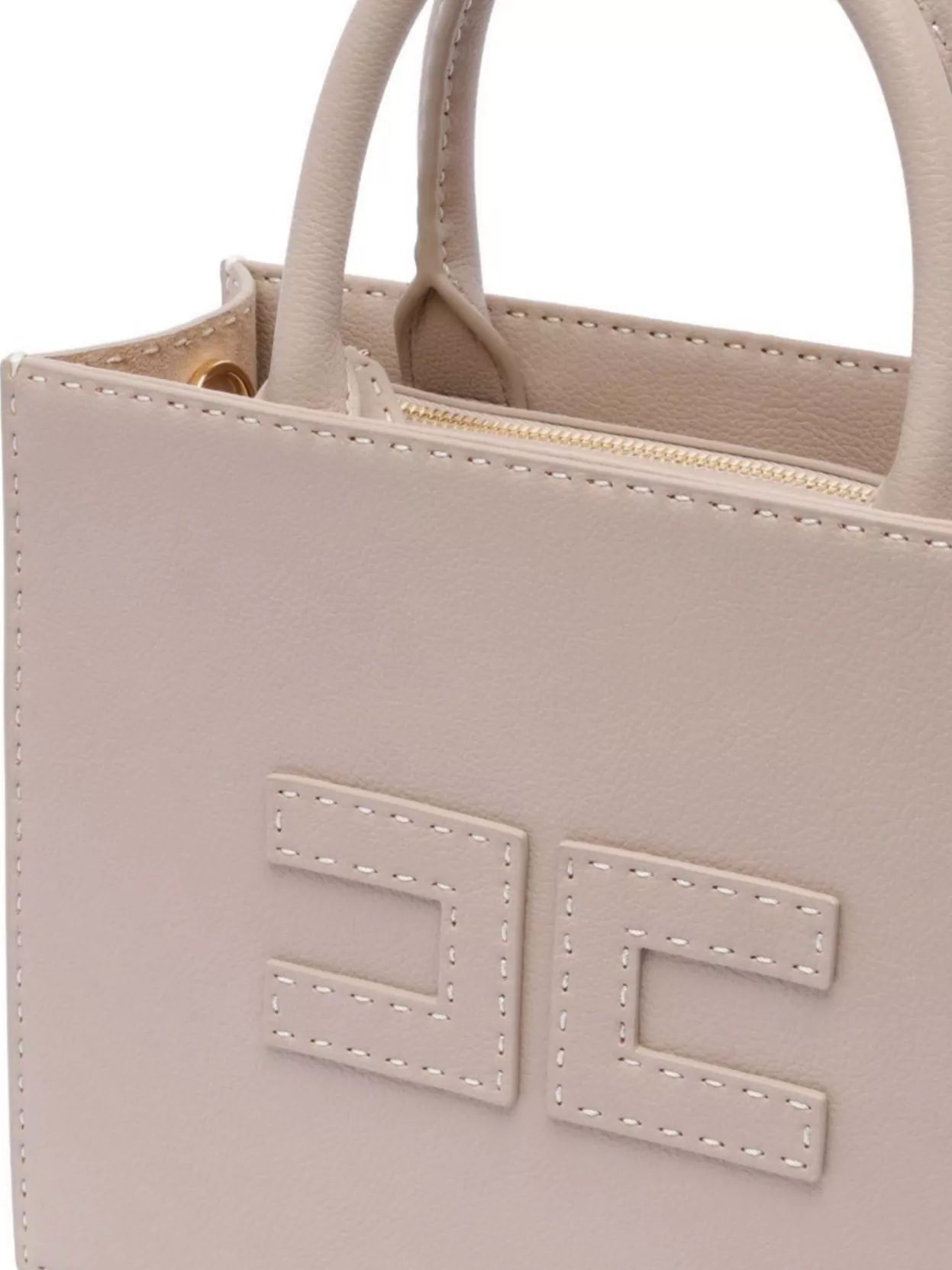 Shop Elisabetta Franchi Hand Stitch Detailing Tote Bag