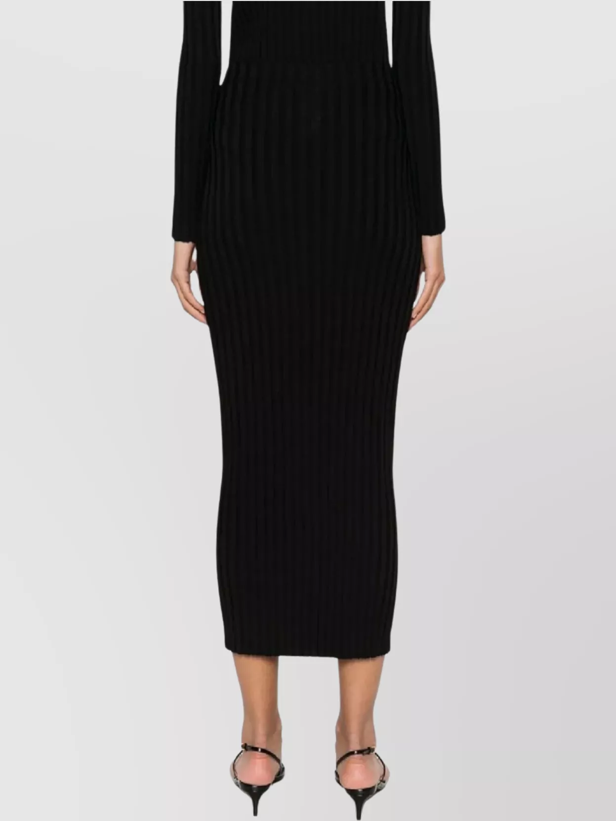 Fabiana Filippi Ribbed Texture High Waist Midi Skirt