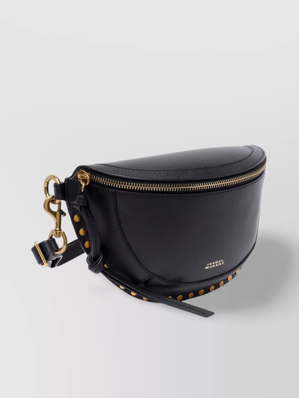 Isabel Marant Half-moon Studs Shoulder Bag In Black