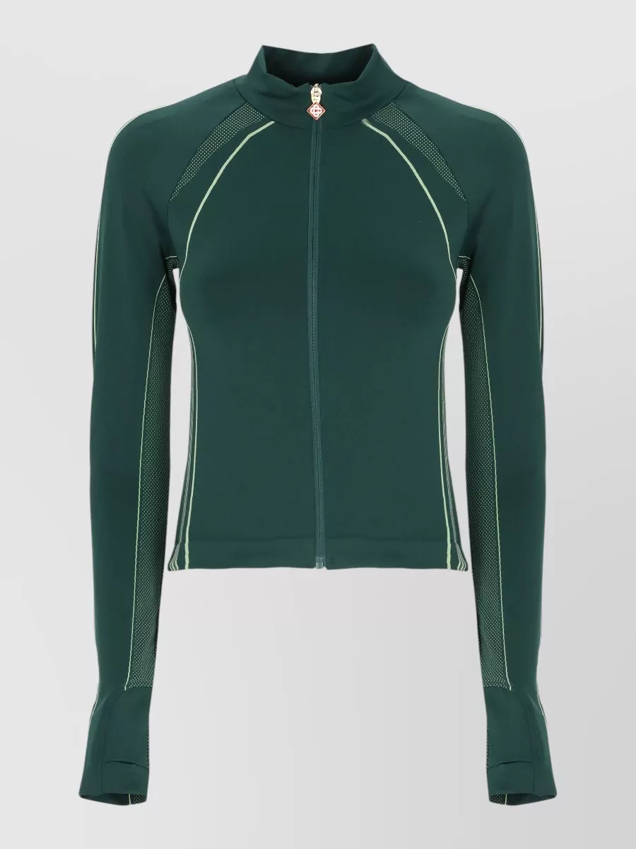 Casablanca Logo long-sleeve high-neck zip sweatshirt