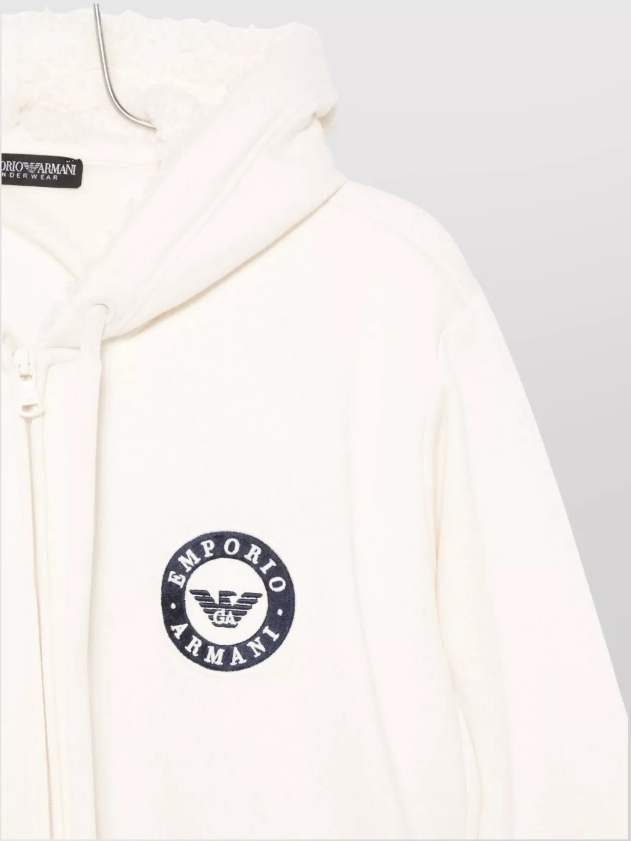 Emporio Armani Hooded Knitwear With Ribbed Cuffs And Hem