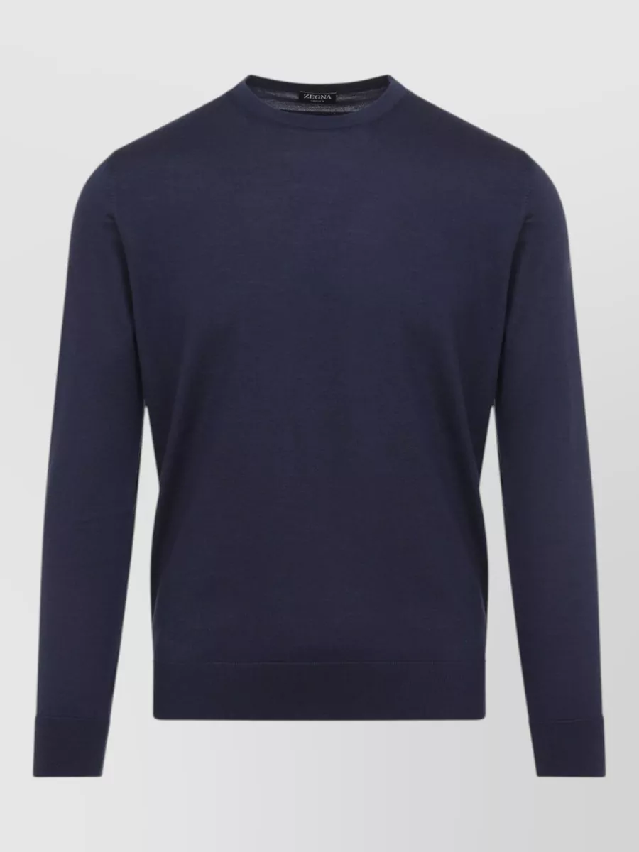 Zegna Cashmere Silk Ribbed Crew-Neck Sweater