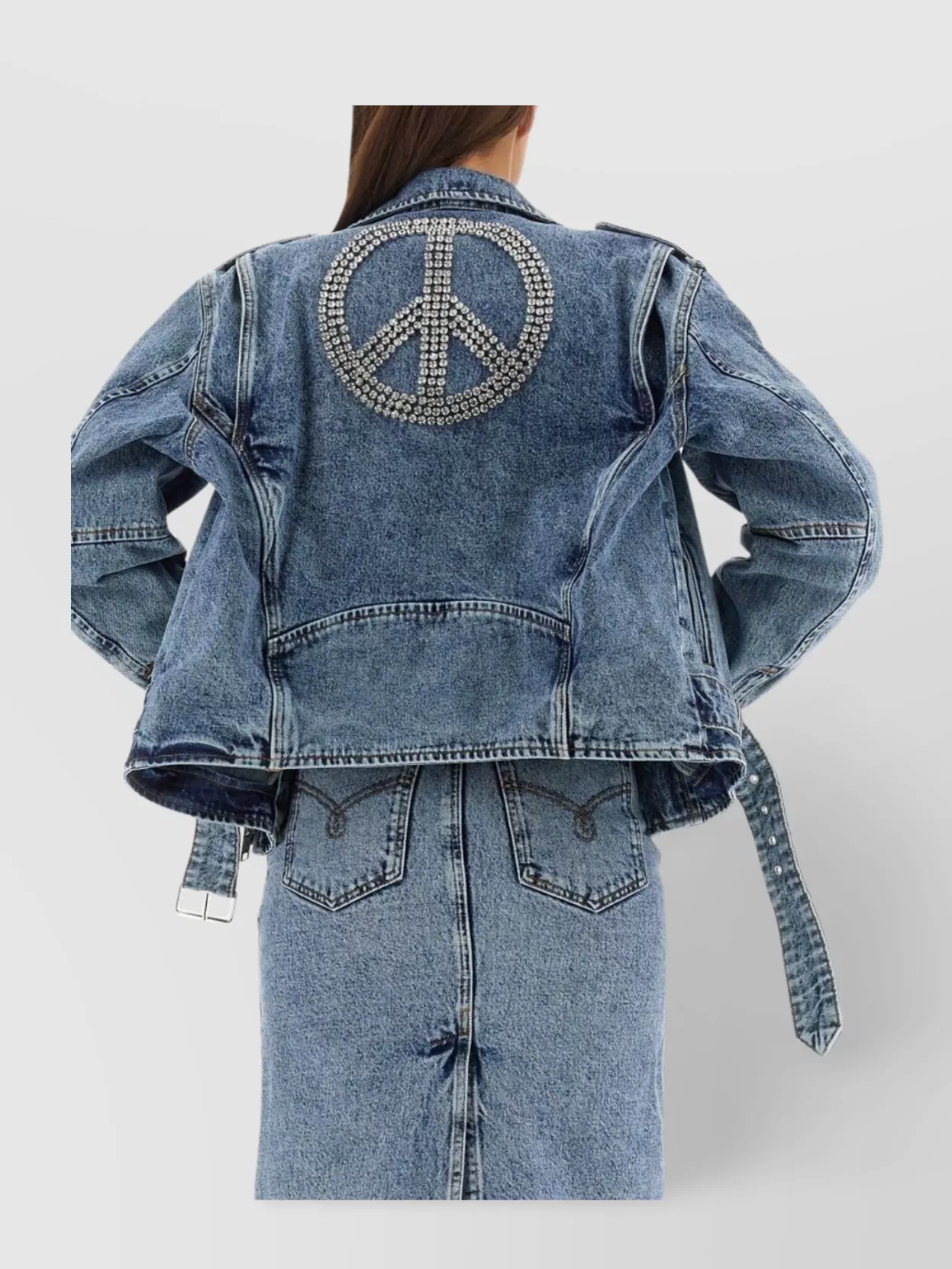 Moschino Peace Symbol Biker Jacket