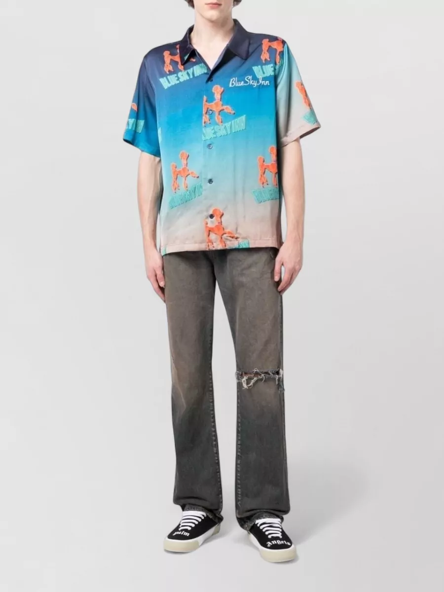 Blue Sky Inn Dog Print Short Sleeve Shirt