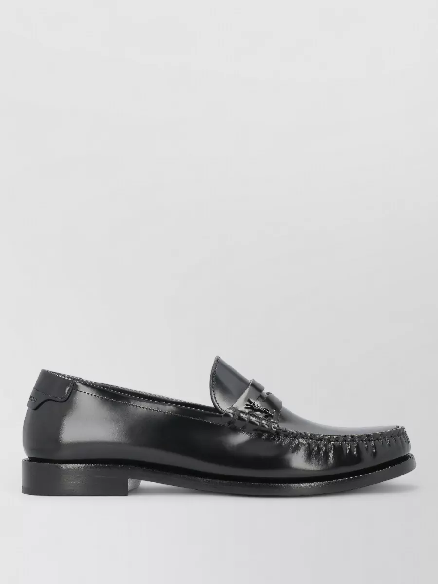 Saint Laurent Monogram calf leather loafers round toe