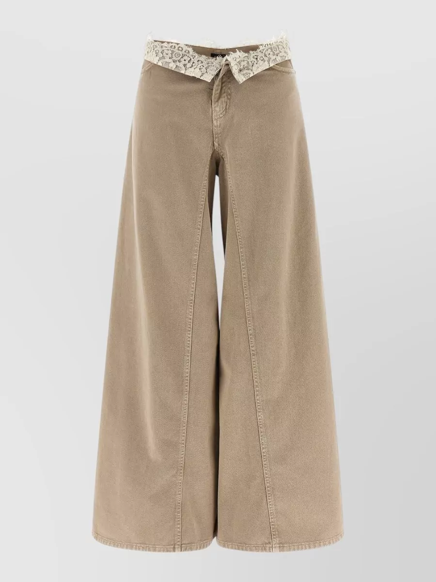Pinko Denim High-Rise Wide-Leg Trousers