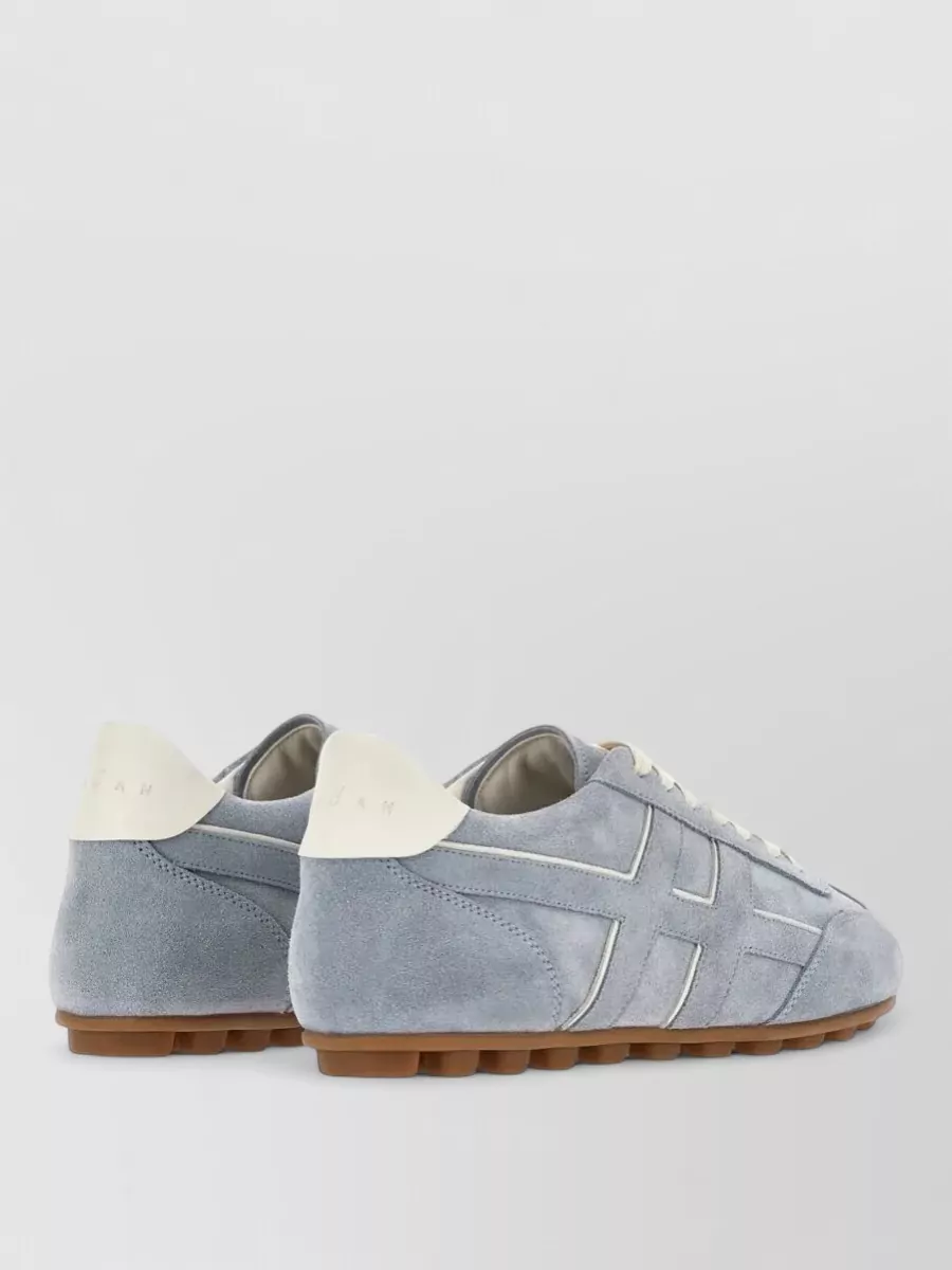 Hogan Olympia Suede Sneakers Signature Rubber Sole In Gray