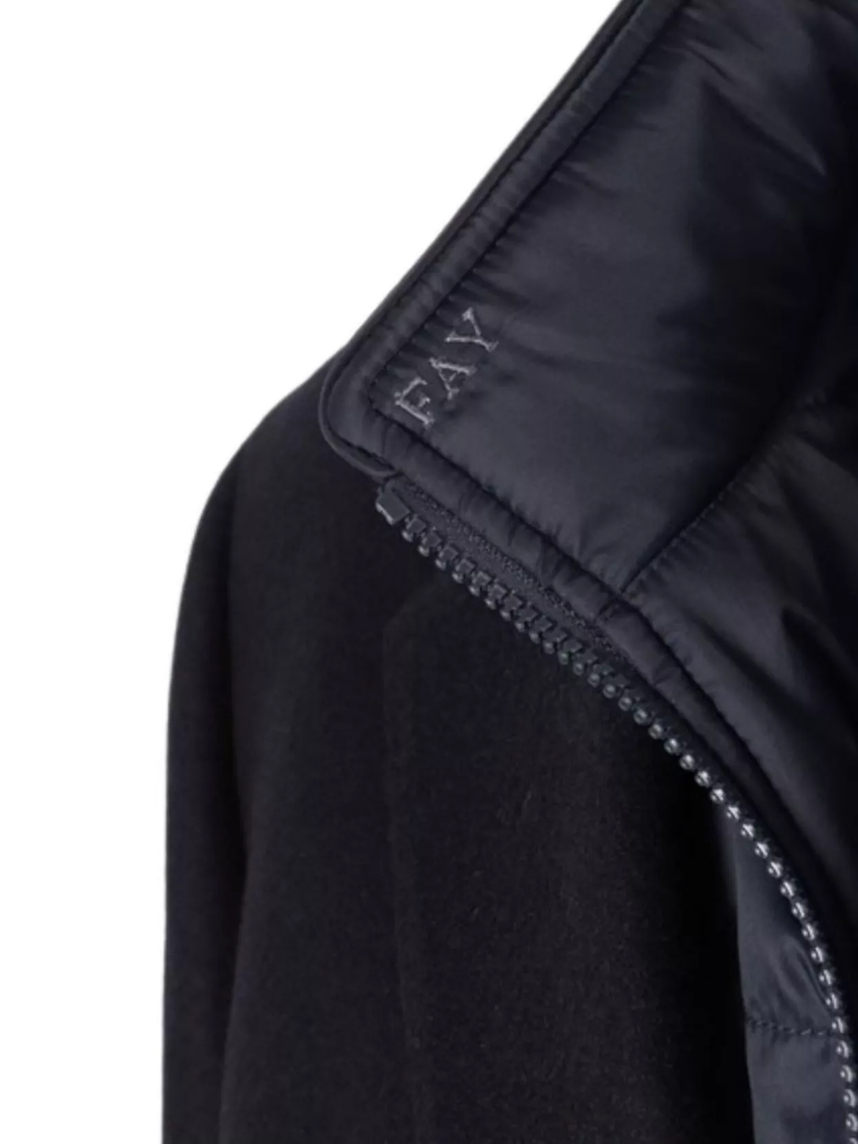 Fay Wool Coat With Notch Lapel And Back Vent