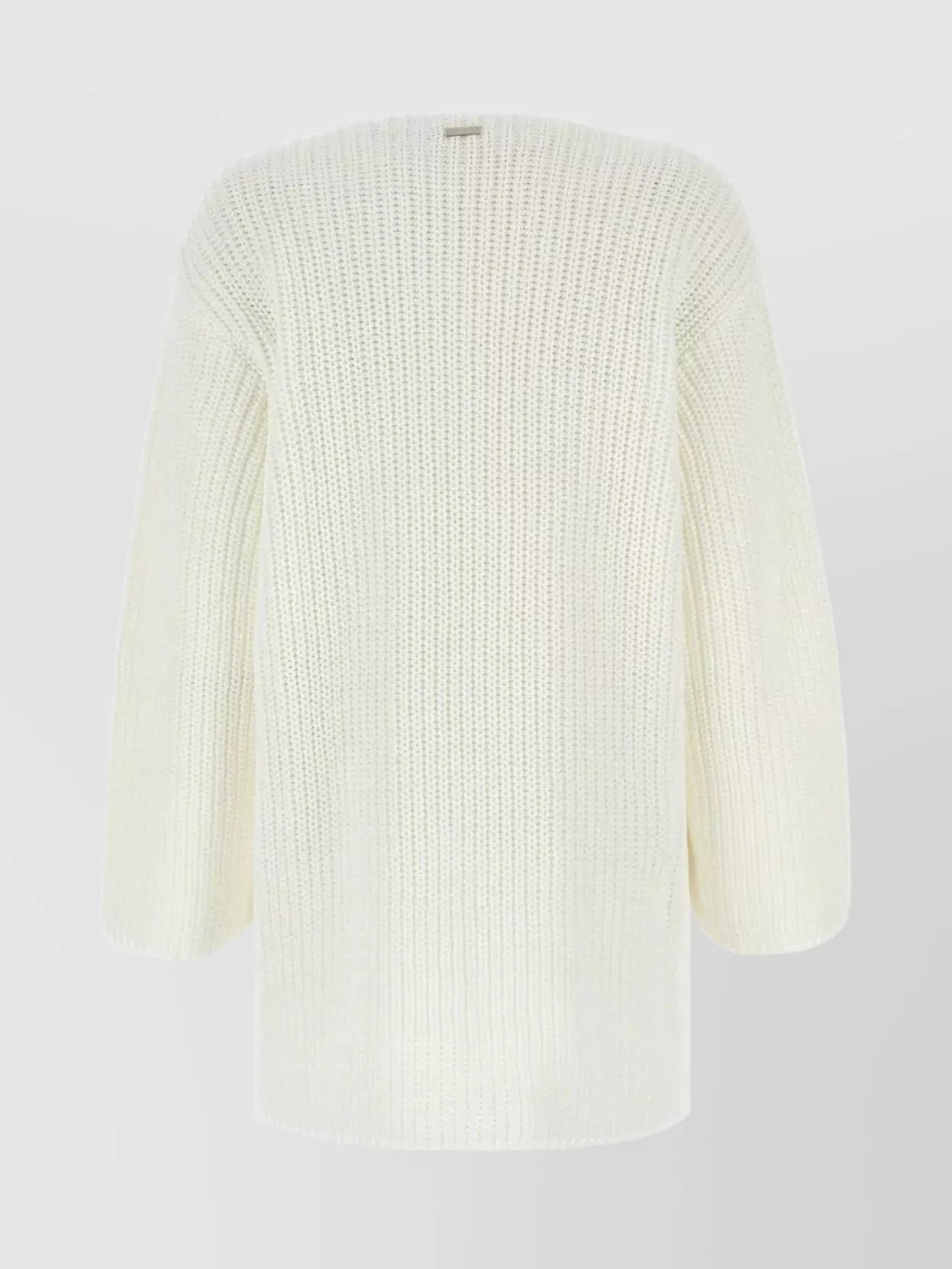 Ferragamo Cotton Oversize Sweater Ribbed Texture In Neutral