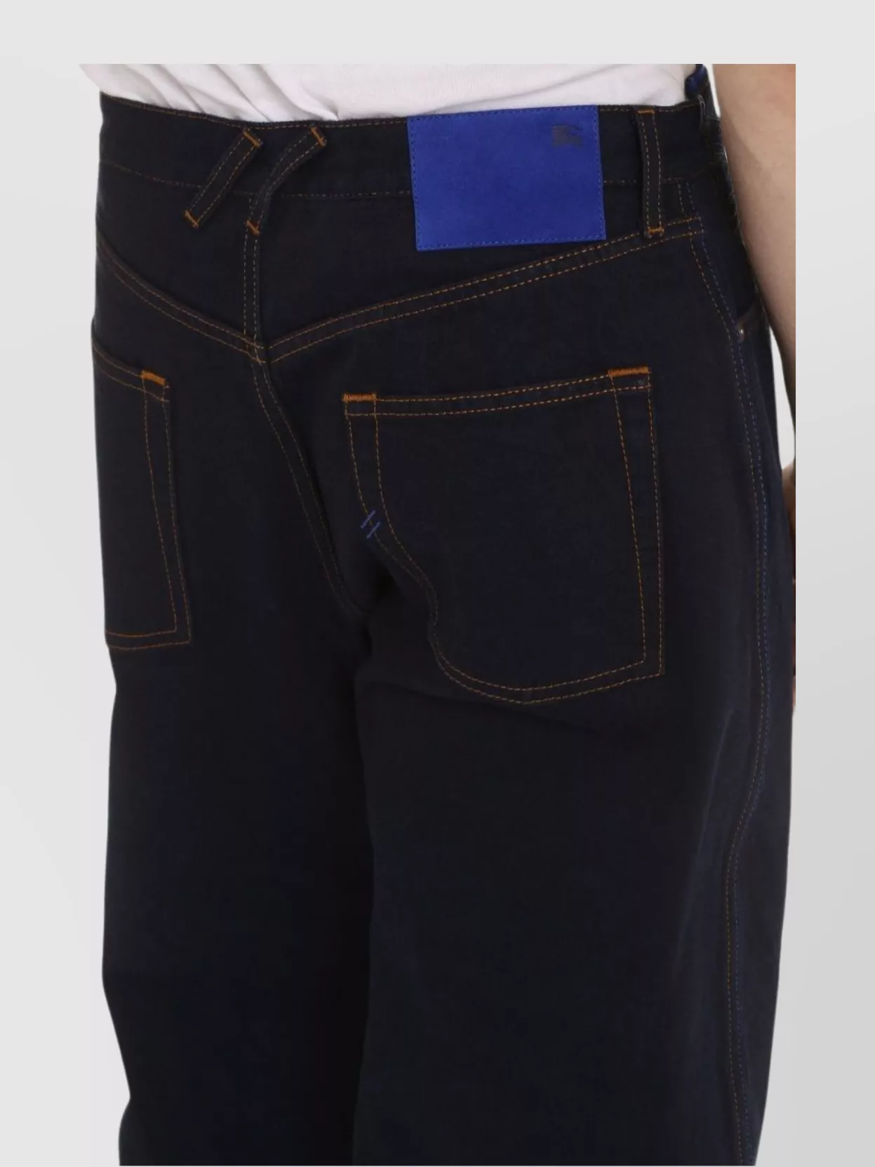 Burberry Relaxed Fit Wide Leg Denim Trousers