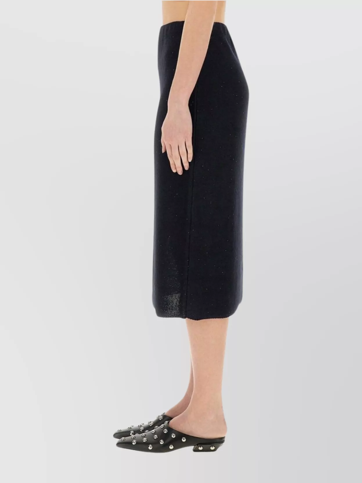 Fabiana Filippi Midi Skirt In Soft Cotton-linen Blend
