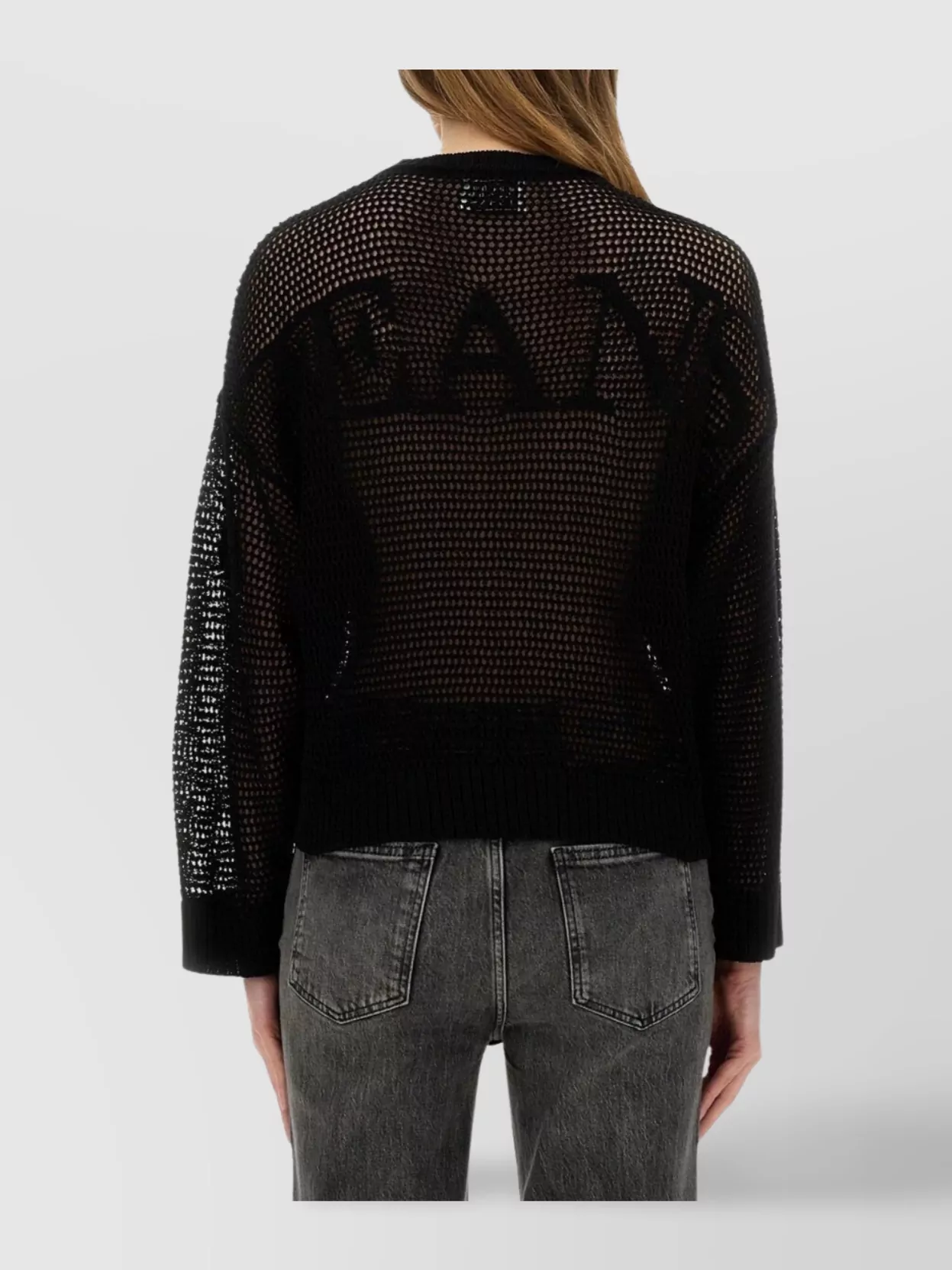 Moschino Logo Mesh Oversize Crew Neck Shirt