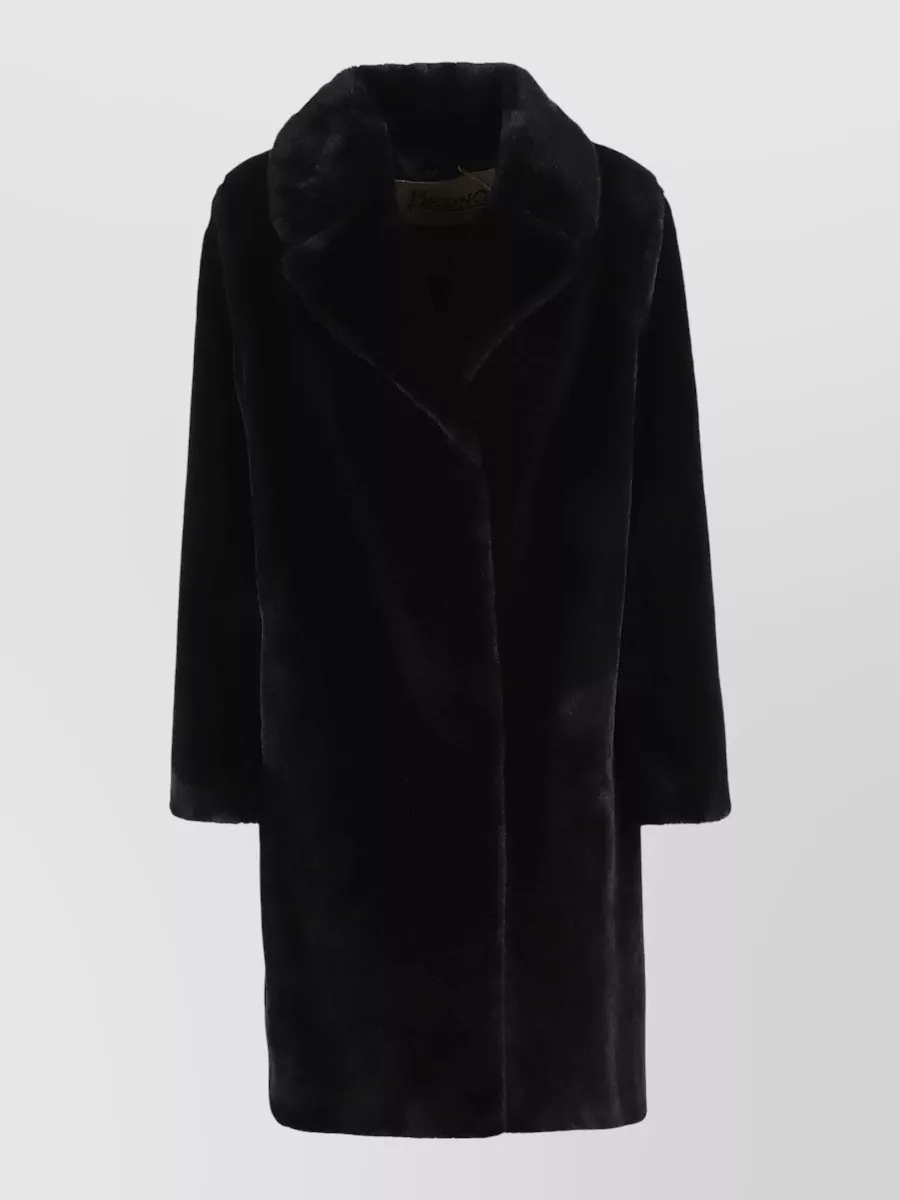 Herno Long Jacket Faux Fur Texture Collar