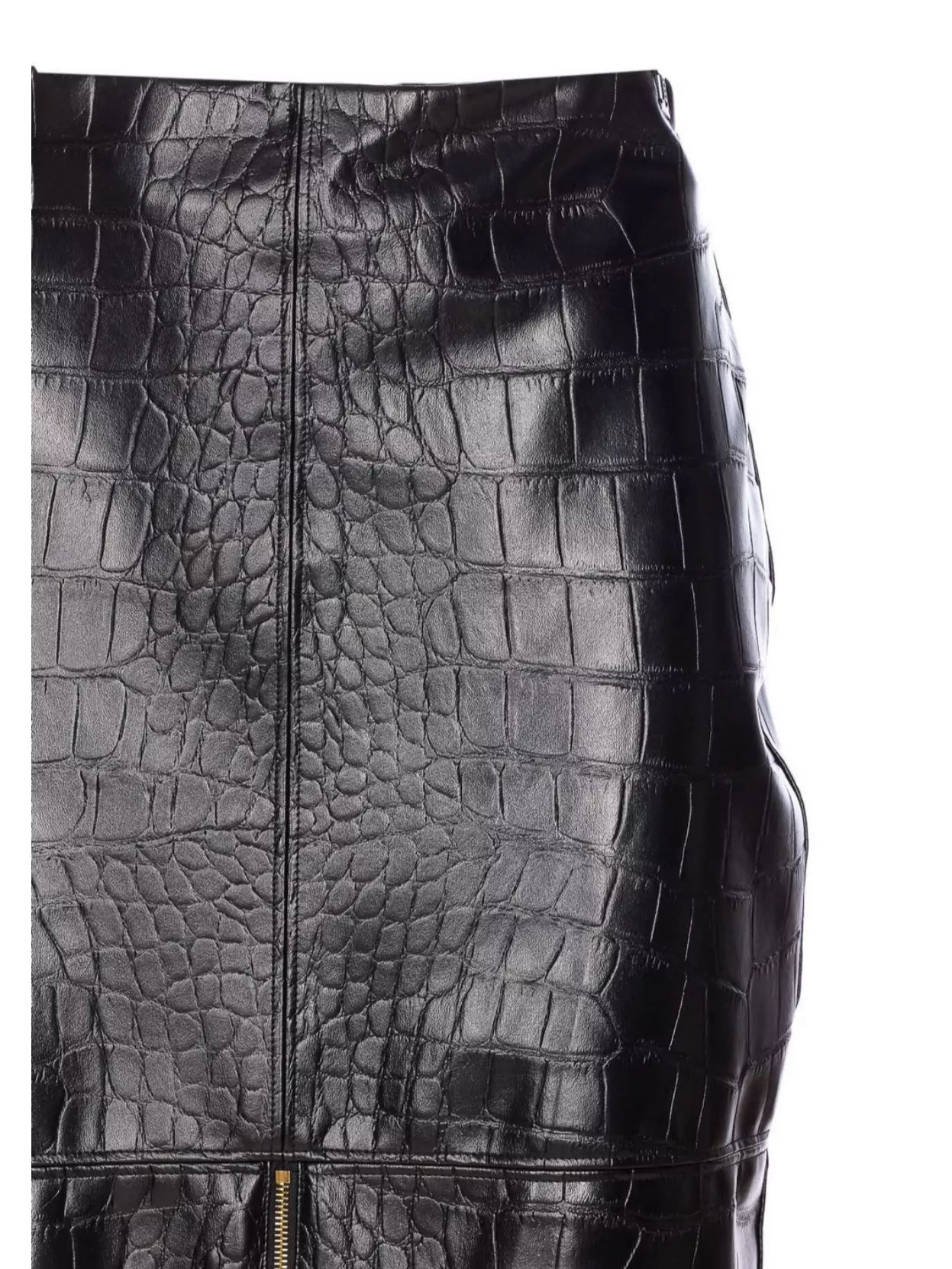 Elisabetta Franchi Crocodile Print Midi Skirt With Zip Detail