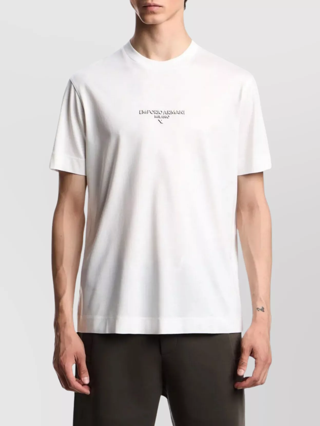 Emporio Armani Crew Neck Short Sleeve Straight Hem T-Shirt
