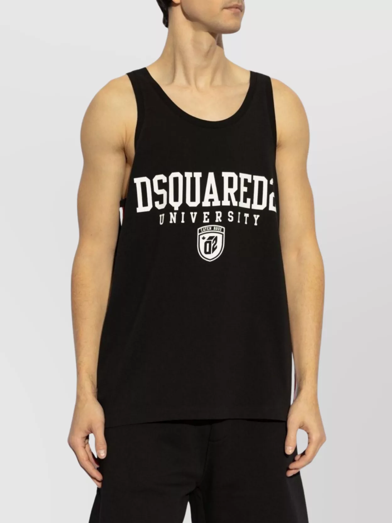 Dsquared2 Sleeveless Round Neck T-Shirt With Straight Hem