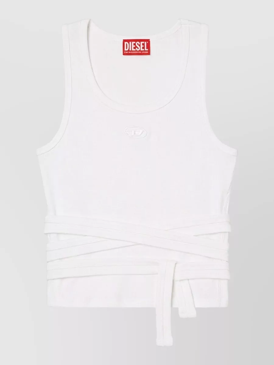 Diesel Ribbed Slim-Fit Cropped Wrap Tank Top