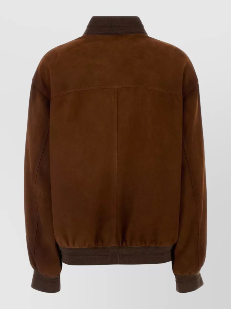 Miu Miu Lamb Leather Bomber Jacket