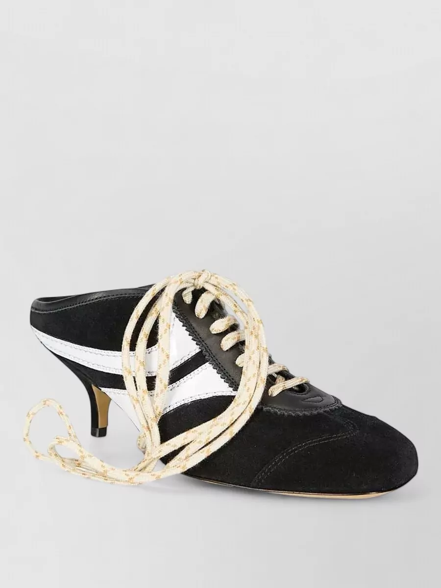 Dries Van Noten leather lace-up heeled mules
