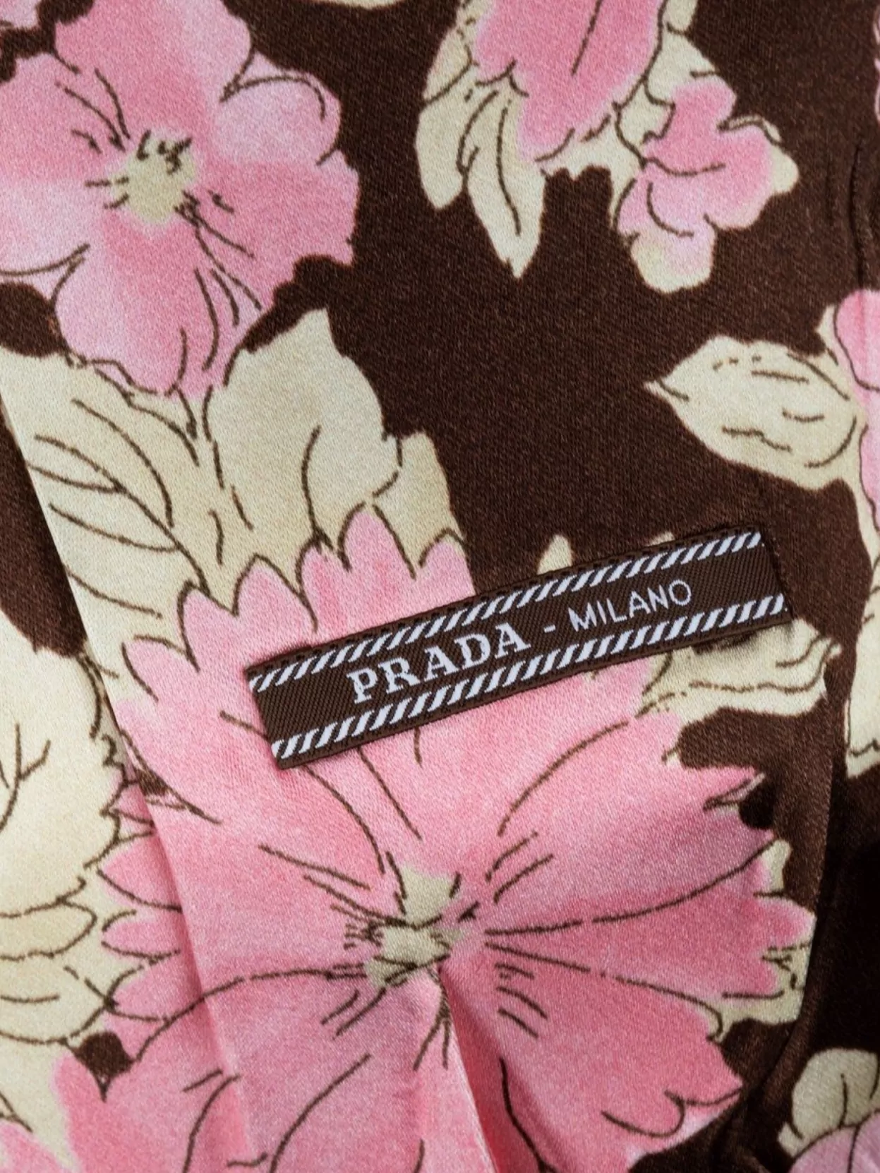Prada Tie Back Floral Pattern Short Sleeve Top