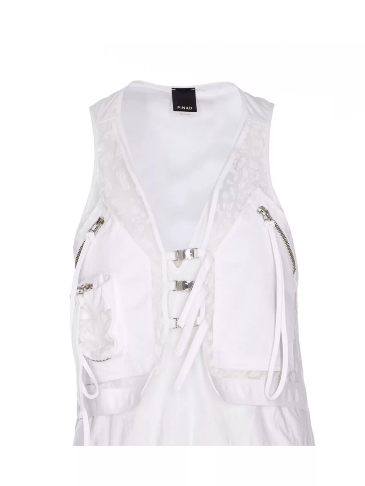 Pinko Waist Drawstring Lace Mini Dress