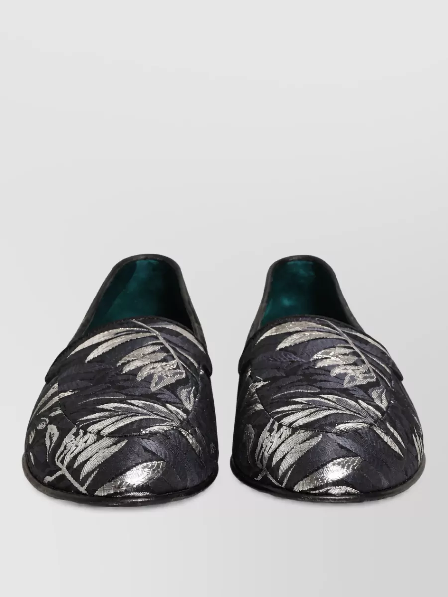 Dolce&Gabbana Leather Embroidered Slippers