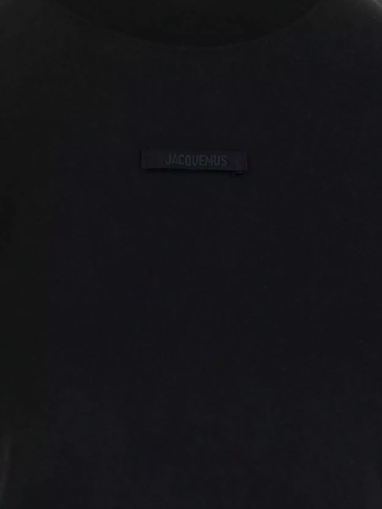 Jacquemus The Crewneck T-shirt With Gros Grain Logo Detail In Black