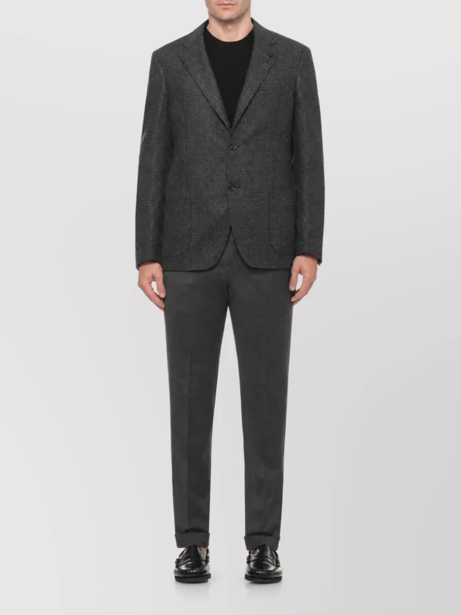 Lardini Wool Cashmere Prince Of Wales Single Breasted Suit