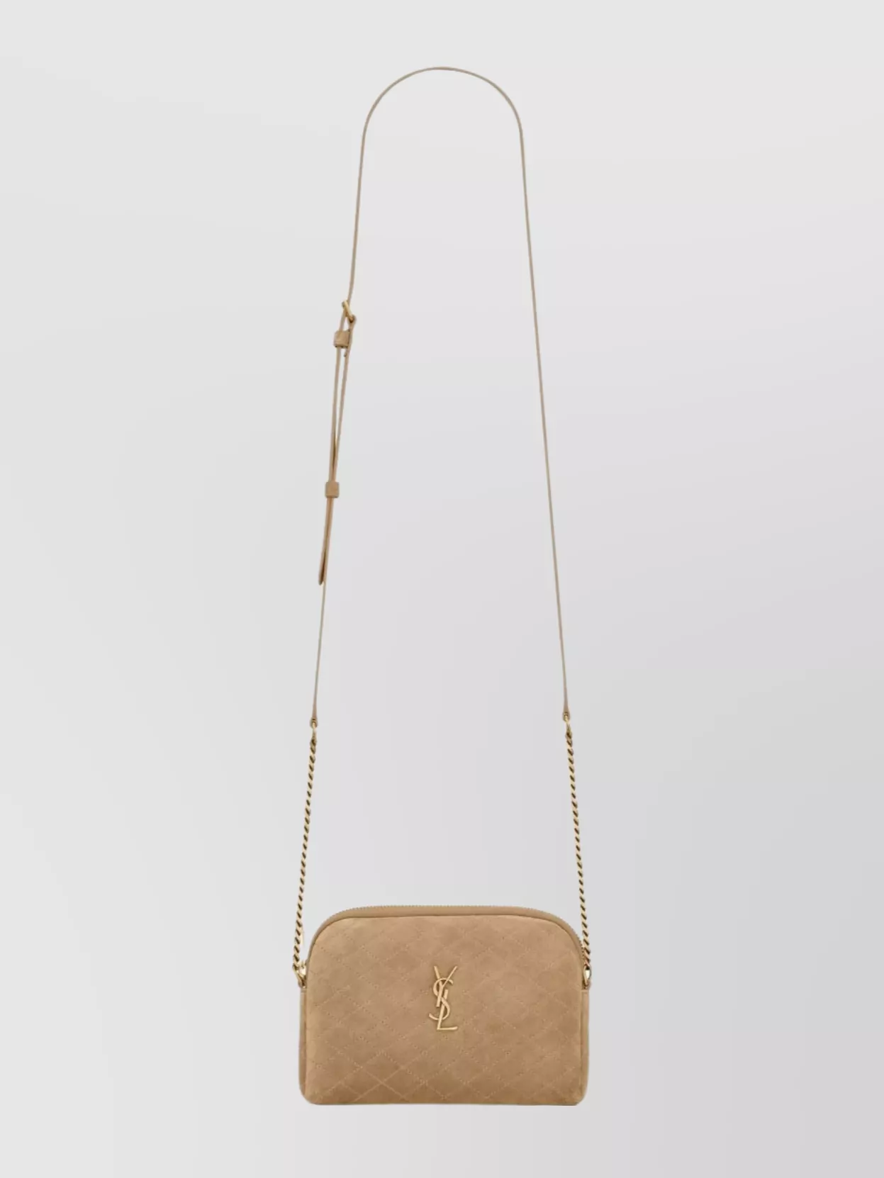 Saint Laurent Gaby Zippered Clutch Bag With Quilted Design
