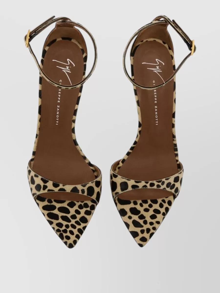 Giuseppe Zanotti Leopard Pony Skin Open-Toe Sandal