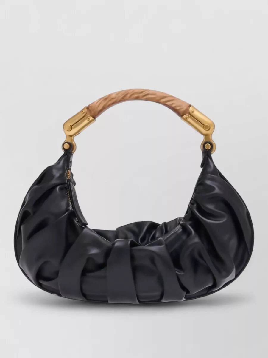 Balmain ebene medium leather clutch bag