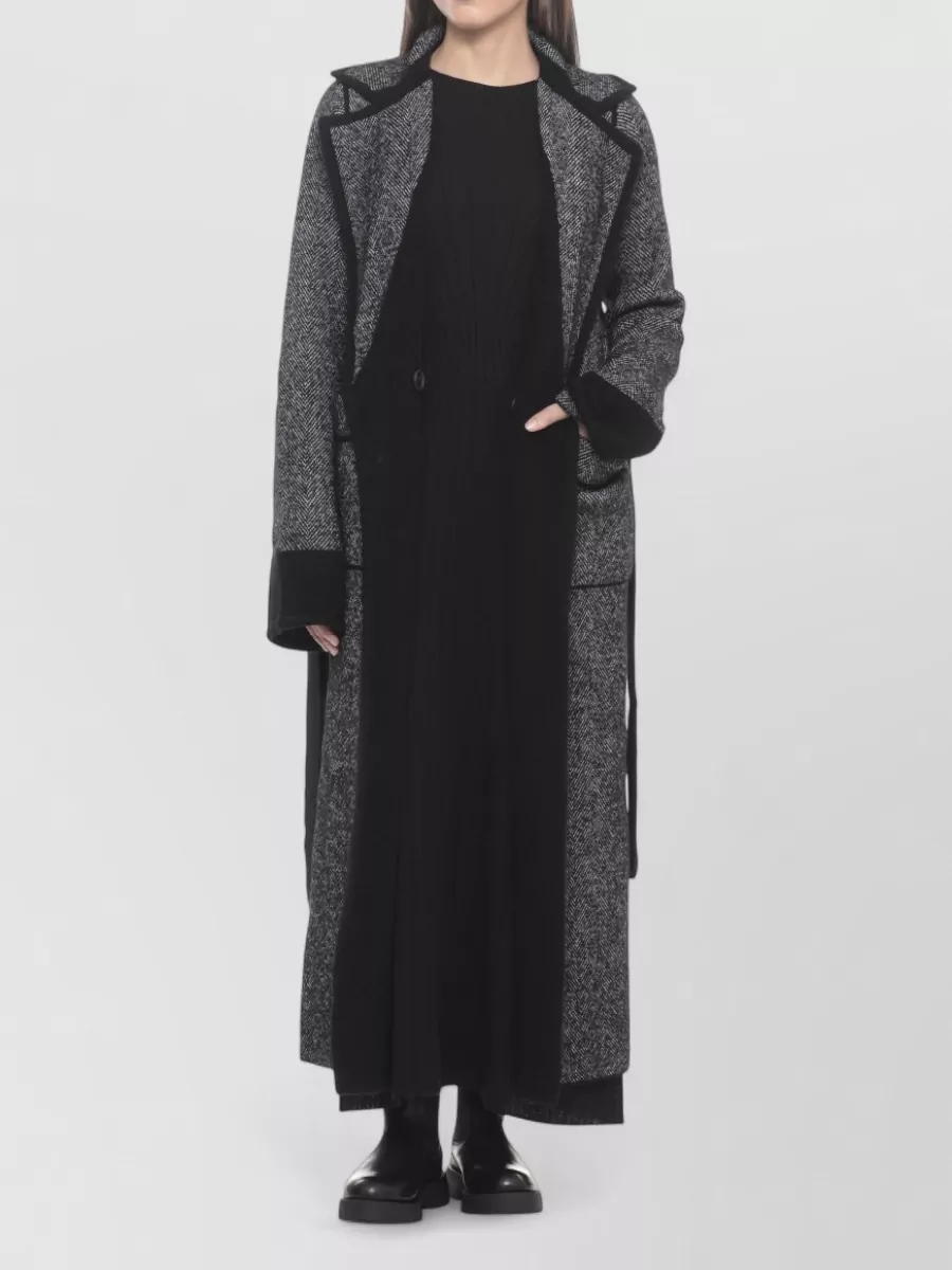 D.exterior Cashmere-Blend Long-Sleeve Round-Neck Maxi Dress