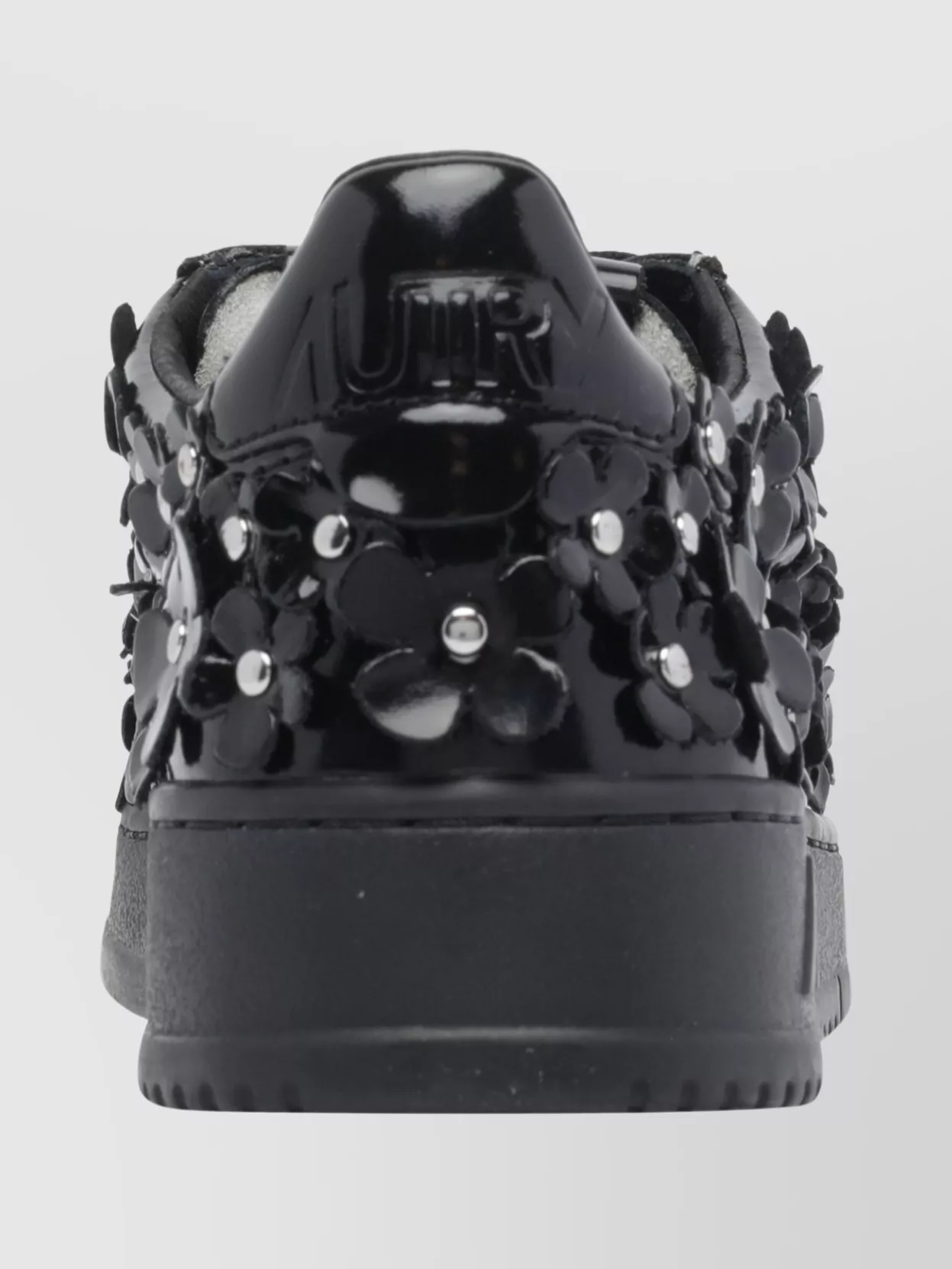 Autry Floral Embellished Low Top Sneakers In Black