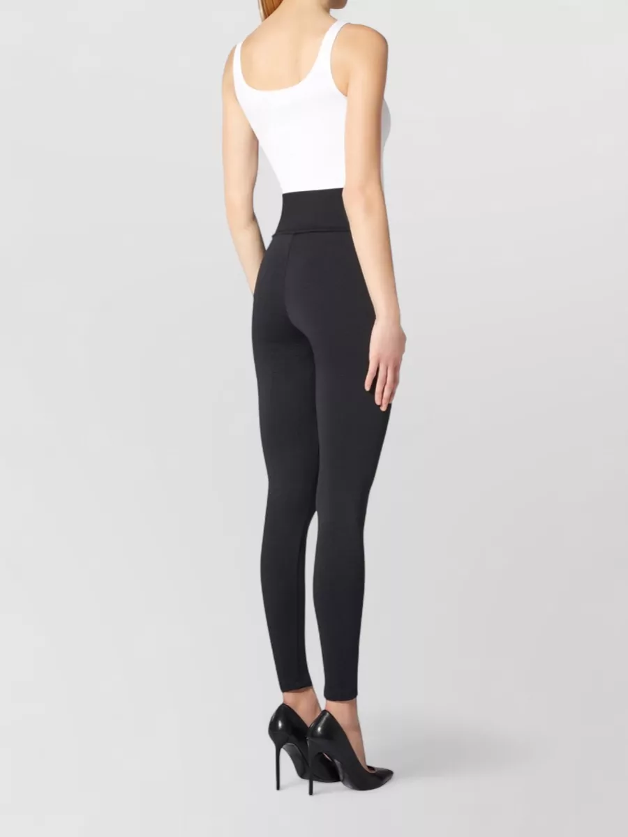 Wolford Wellness High Waistband Ribbed Stretch Leggings