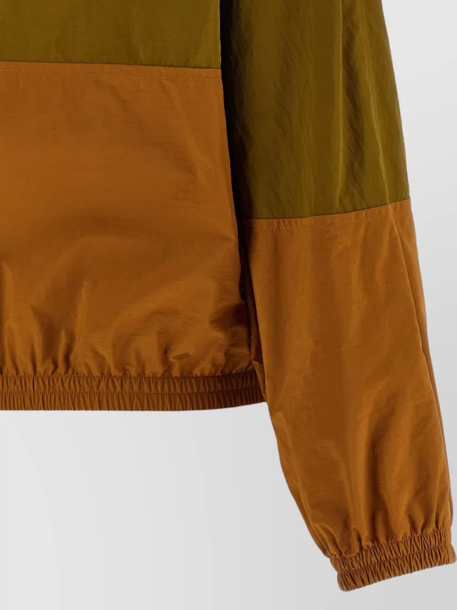 Saint Laurent Color-Block Single-Breasted Anorak Coat