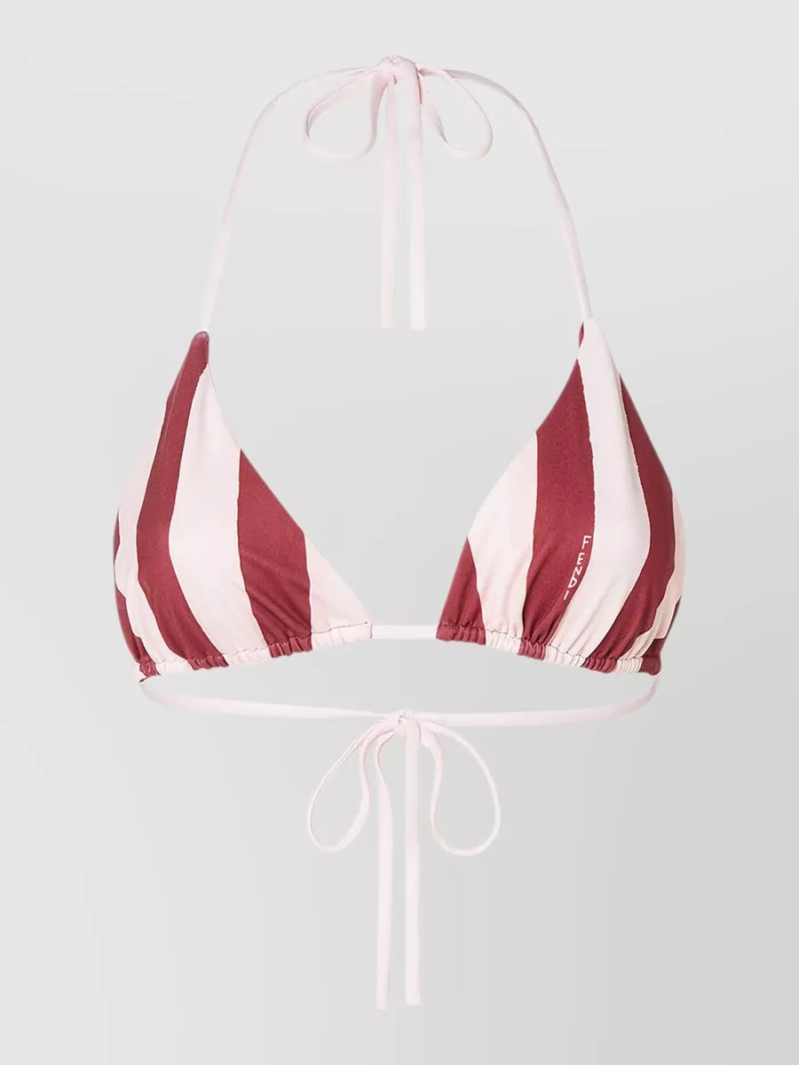 Fendi Striped Reversible Triangle Bikini Top