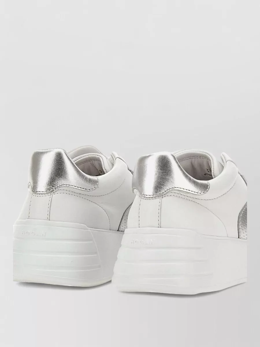 Hogan Lace Up Shoes Round Toe Metallic Accents