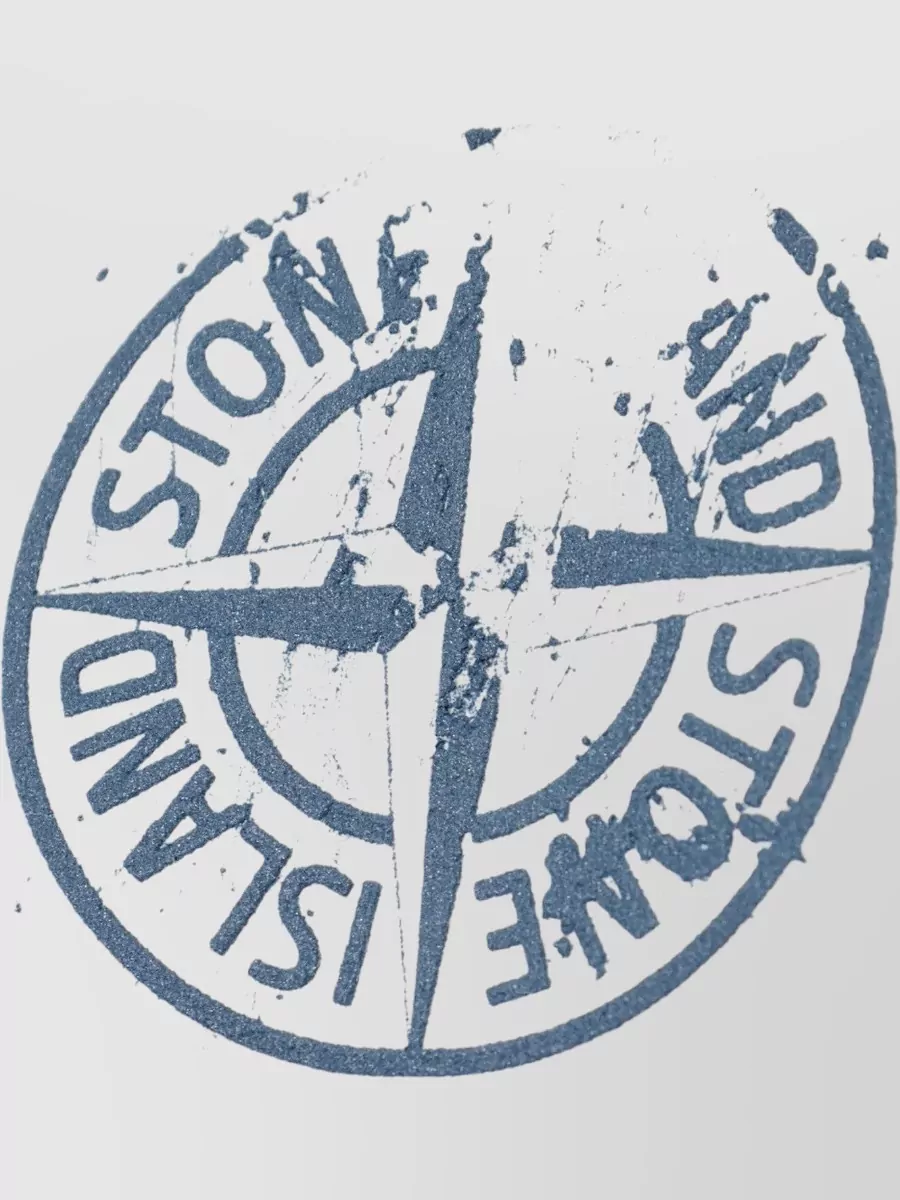 Stone Island Logo Print Cotton T-Shirt