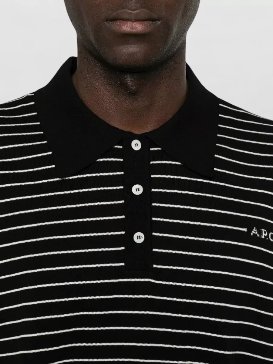 A.p.c. Striped Cotton Polo Shirt
