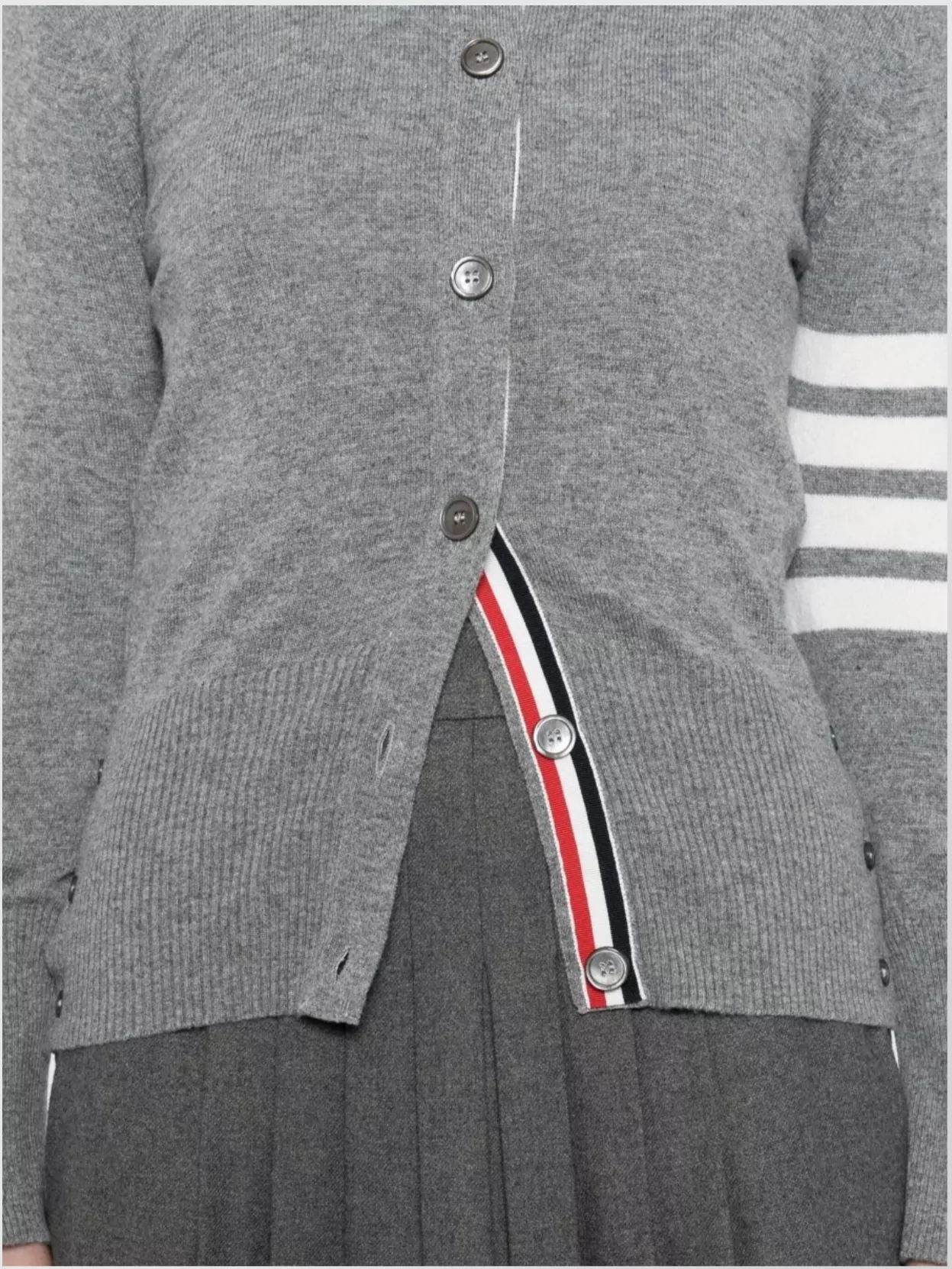 Thom Browne Four Bars Striped Cardigan
